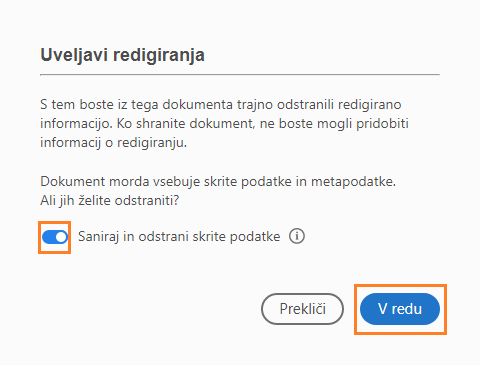 Uveljavi redigiranja