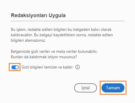 Redaksiyonları uygula