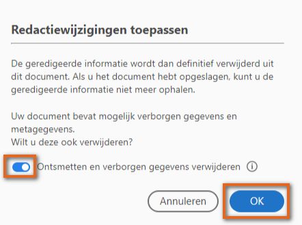 Redactiewijzigingen toepassen