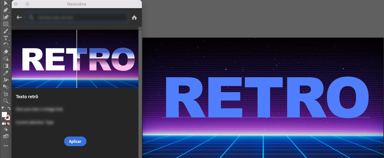 Clique em Aplicar para remover o fundo da imagem no painel Descobrir > Ações rápidas