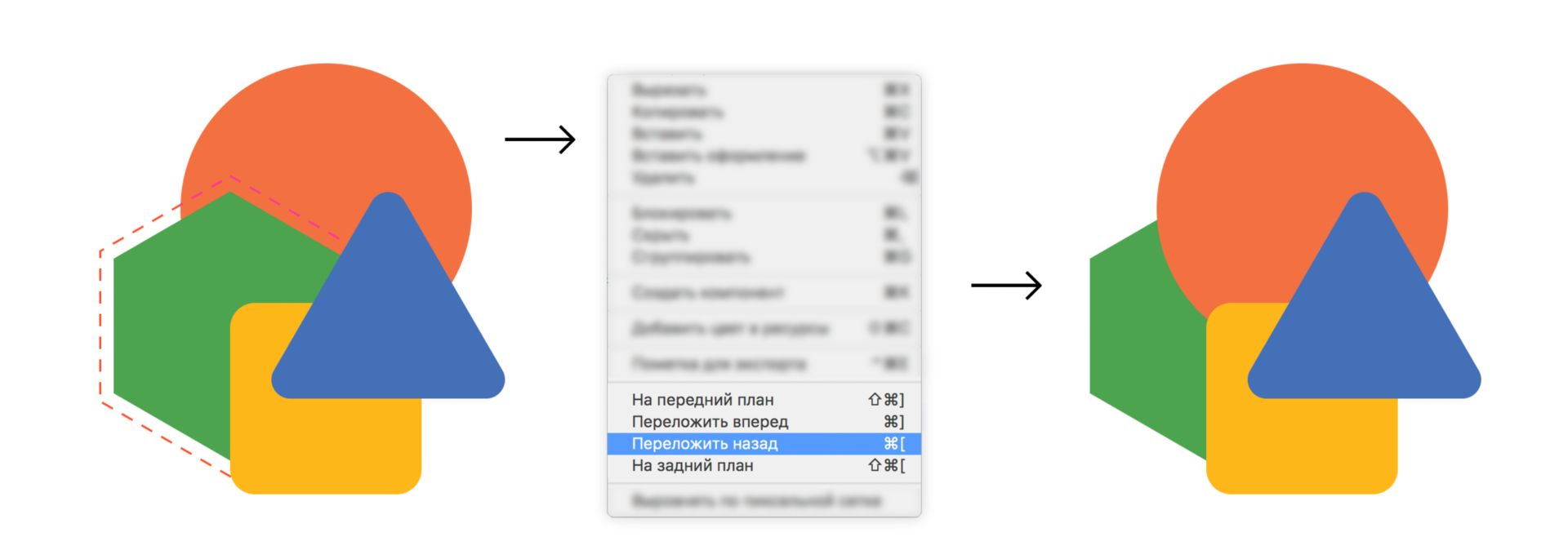 Отправка выбранного изображения на уровень ниже