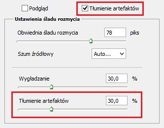 Tłumienie artefaktów w programie Photoshop