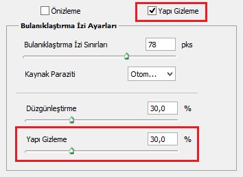 Photoshop Yapı gizleme