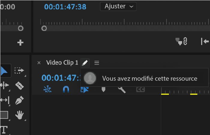 L’icône Afficher le statut de la ressource affiche un stylet blanc.