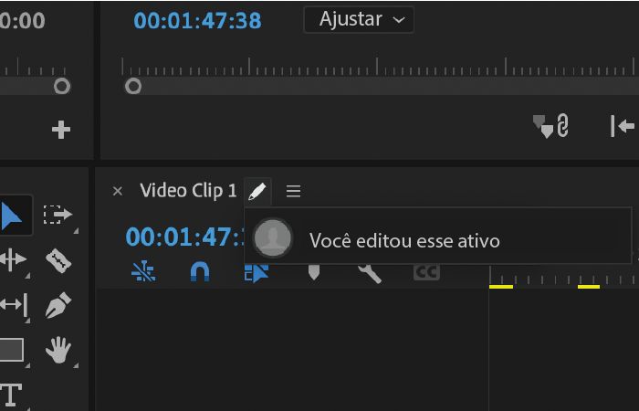 Ícone Mostrar status do ativo exibe uma caneta branca