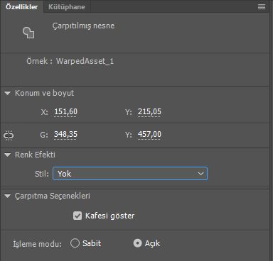 Varlık çarpıtma şekil özellikleri