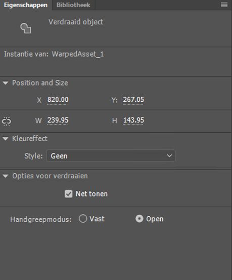 Vormeigenschappen van element verdraaien
