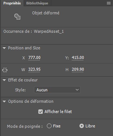 Déformation d’élément – Propriétés de forme