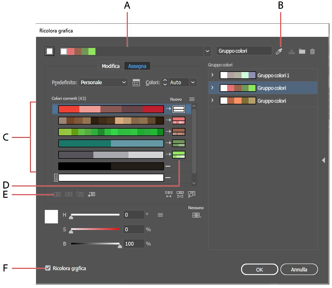 Opzioni Ricolora grafica