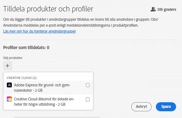 Tilldela produktprofiler