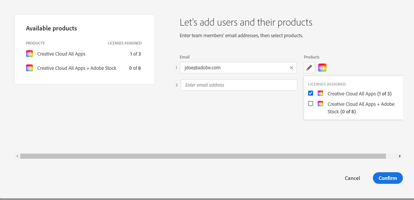 Adicionar vários produtos
