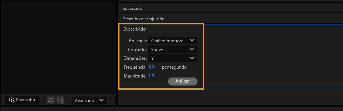 O painel Desfoque de movimento abre com opções para personalizar o efeito de desfoque.