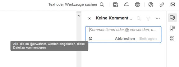 @Erwähnung, um Überprüfende auf deinen Kommentar aufmerksam zu machen