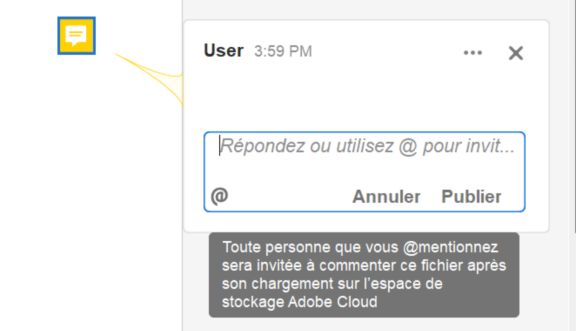 Utilisation de la mention @ pour attirer l’attention d’un réviseur