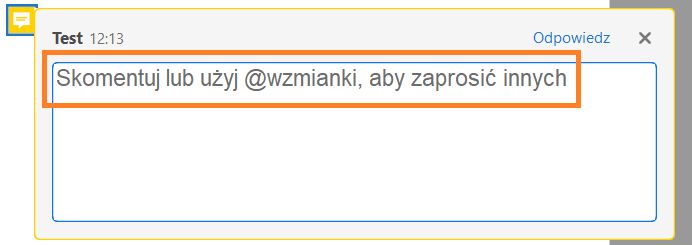 Używanie @wzmianek podczas komentowania