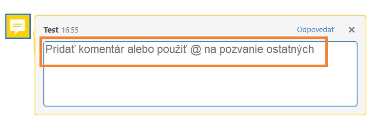 Počas komentovania použite výzvu @zmienka