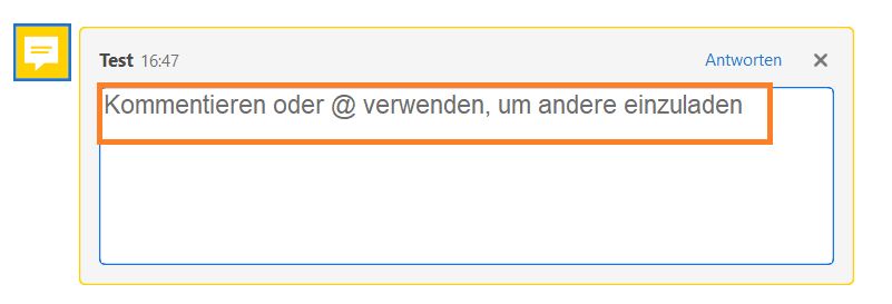 @Erwähnung beim Kommentieren verwenden