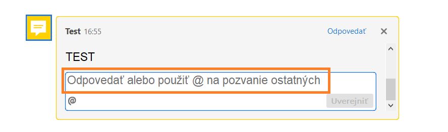 Počas odpovede použite výzvu @spomenúť