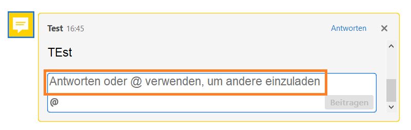 @Erwähnung beim Antworten verwenden