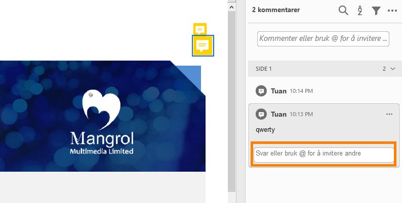 Bruk @nevn når du svarer