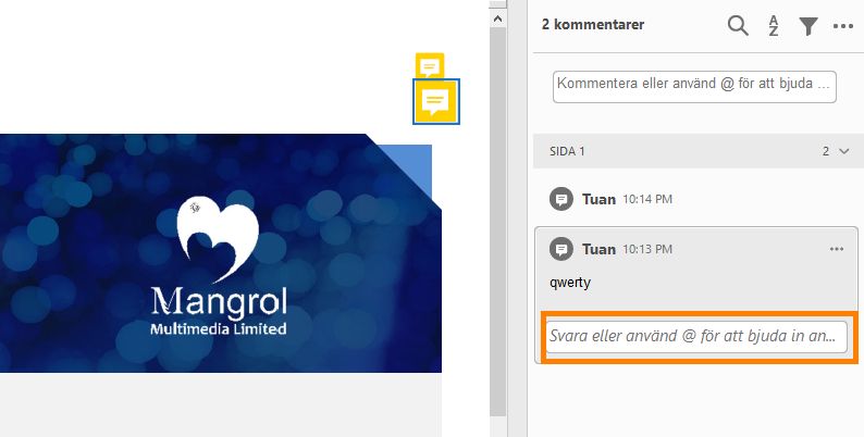 Använda @mention-uppmaning när du svarar