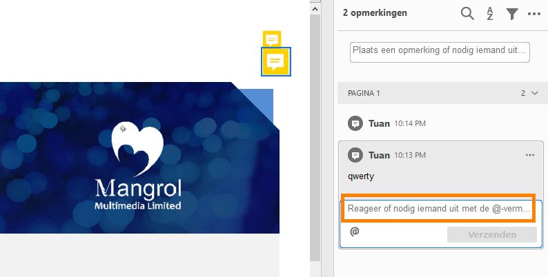 De @-verwijzing gebruiken bij reacties