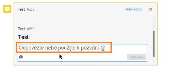 Výzva k použití @zmínky při odpovídání