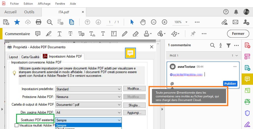 Utiliser les mentions @ pour initier une révision
