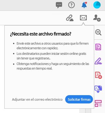 La sugerencia contextual cuando adjunta un archivo PDF a un correo electrónico