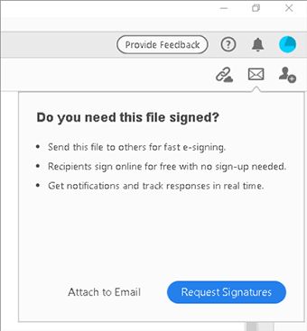 電子メールに PDF を添付する際のコンテキストヒント