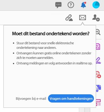 De contextuele tip wanneer u een PDF toevoegt aan een e-mailbericht