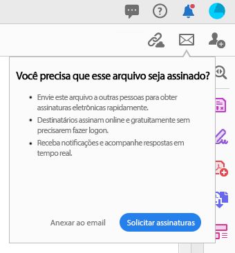 A dica contextual ao anexar um PDF ao email