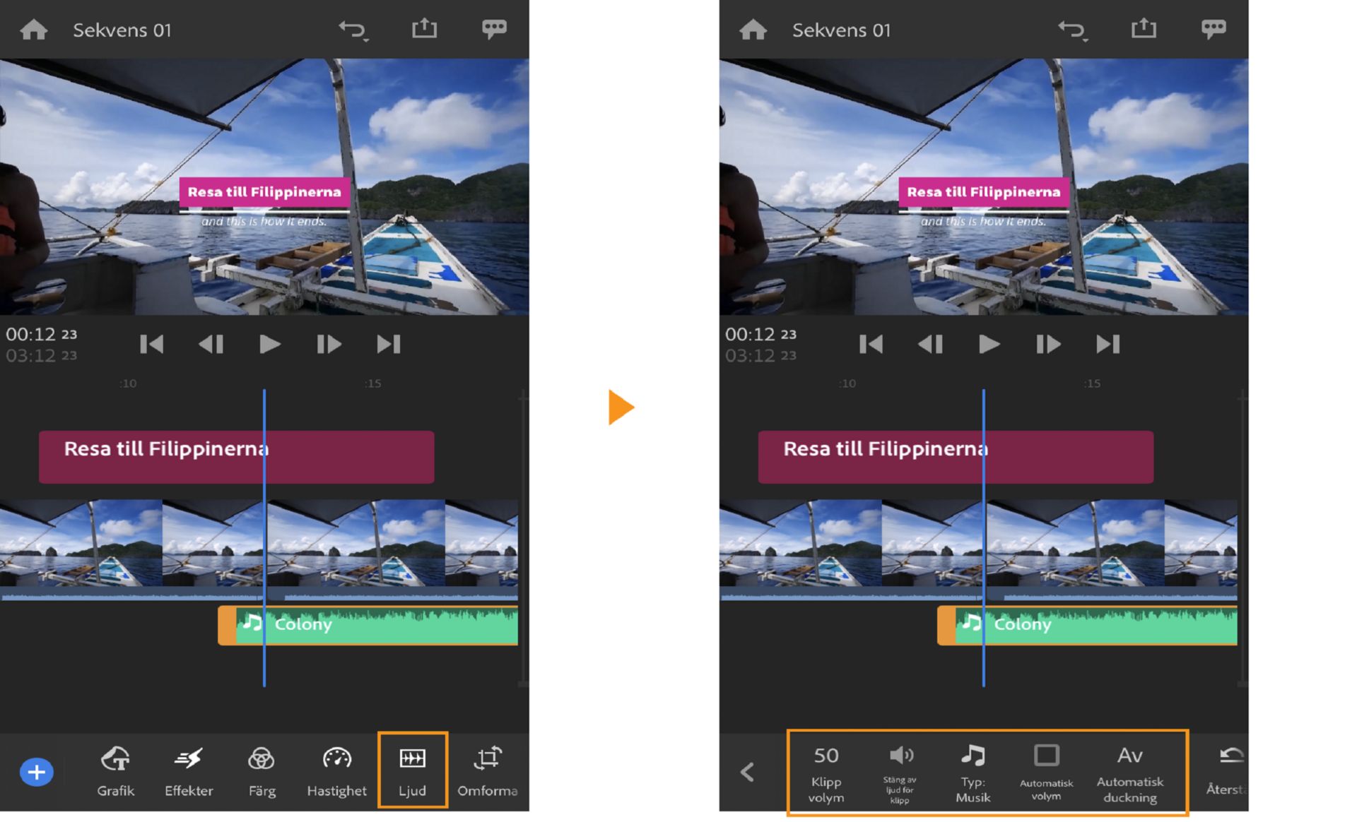 Lägga till och redigera ljud