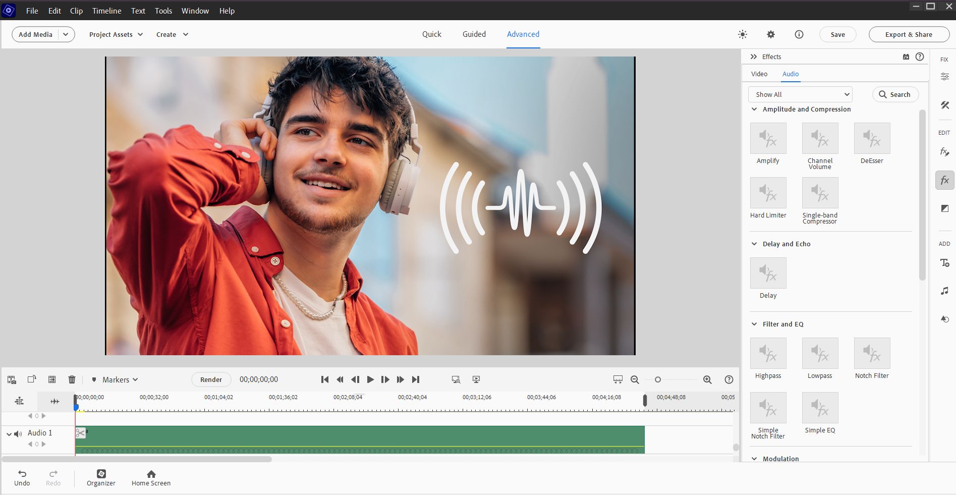 Explorez différents effets audio dans Premiere Elements.