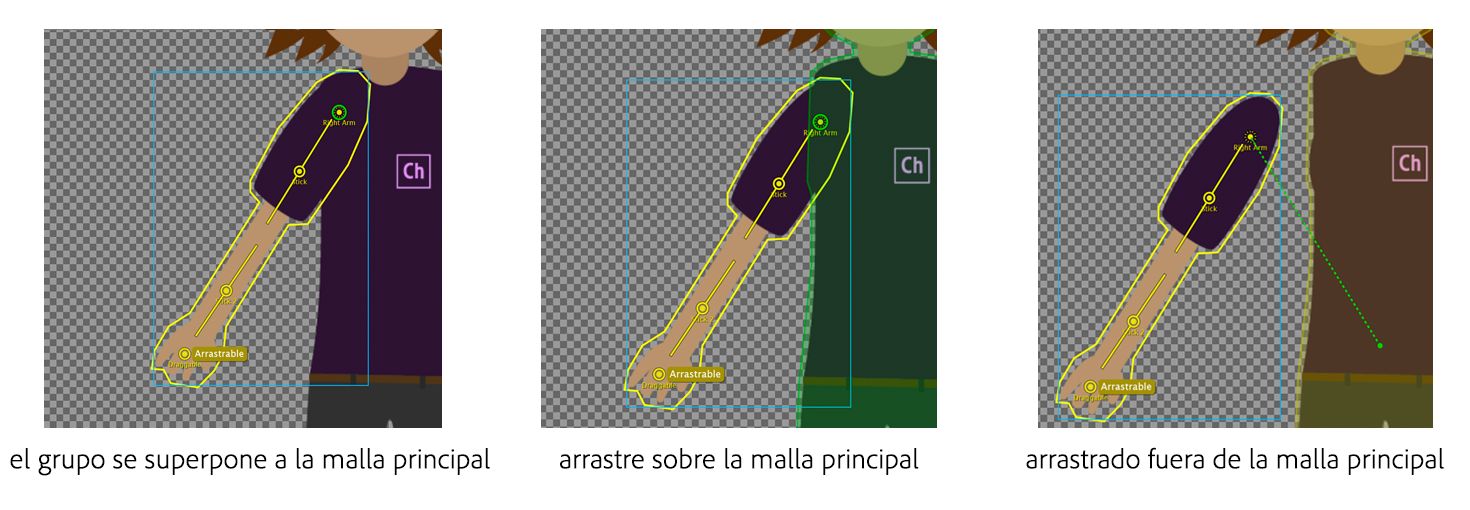 Archivo adjunto automático de grupos