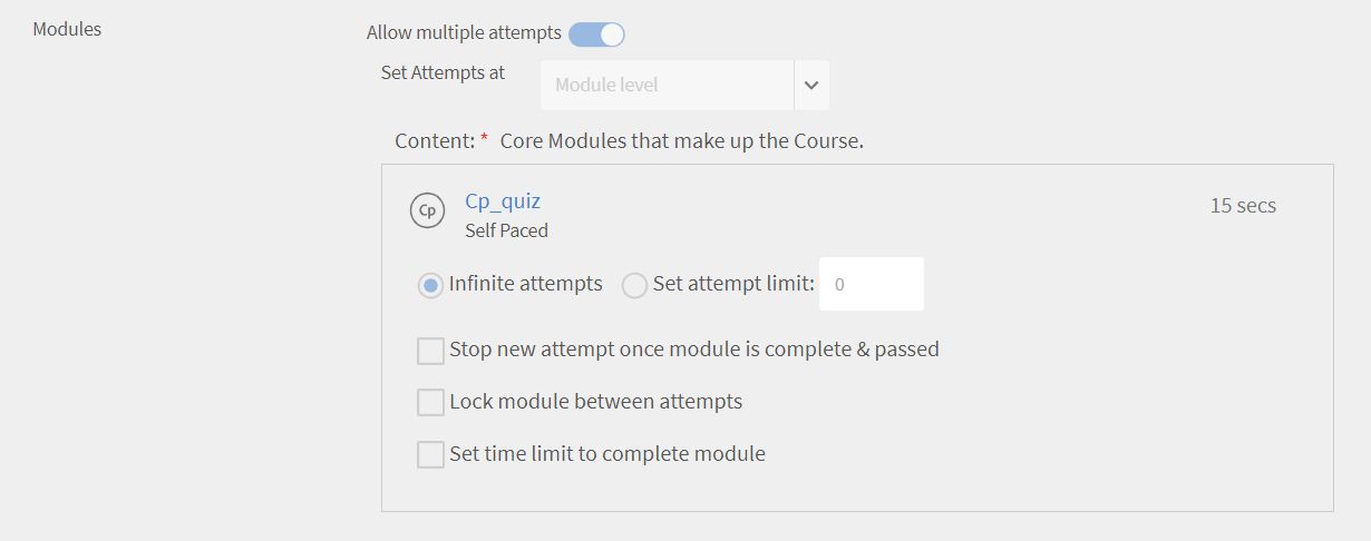 Configuration tentatives multiples