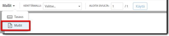 Sisällönluonti-sivun Malli-toiminto