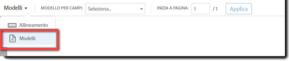 L'opzione Modello alla pagina di creazione