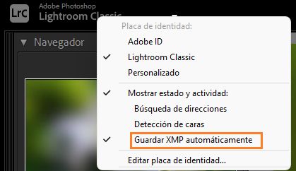 Enregistrer automatiquement XMP