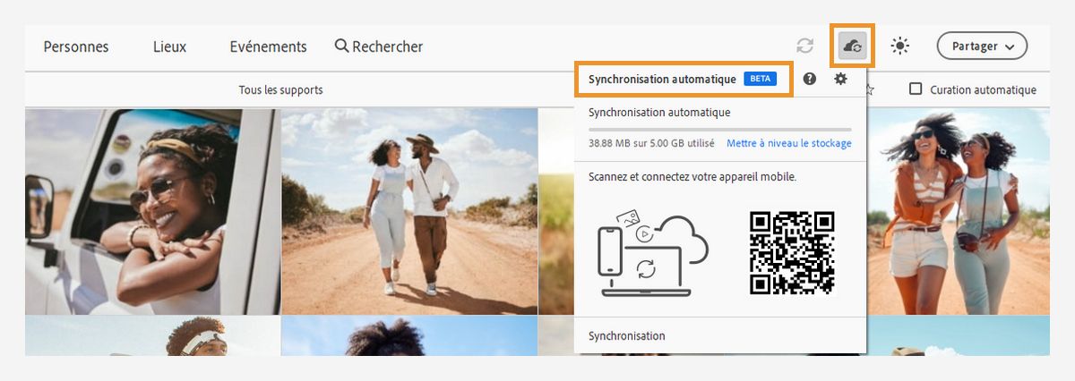 Utilisez l’icône Synchroniser maintenant pour synchroniser les fichiers souhaités.