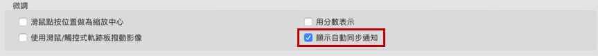 自動同步偏好設定
