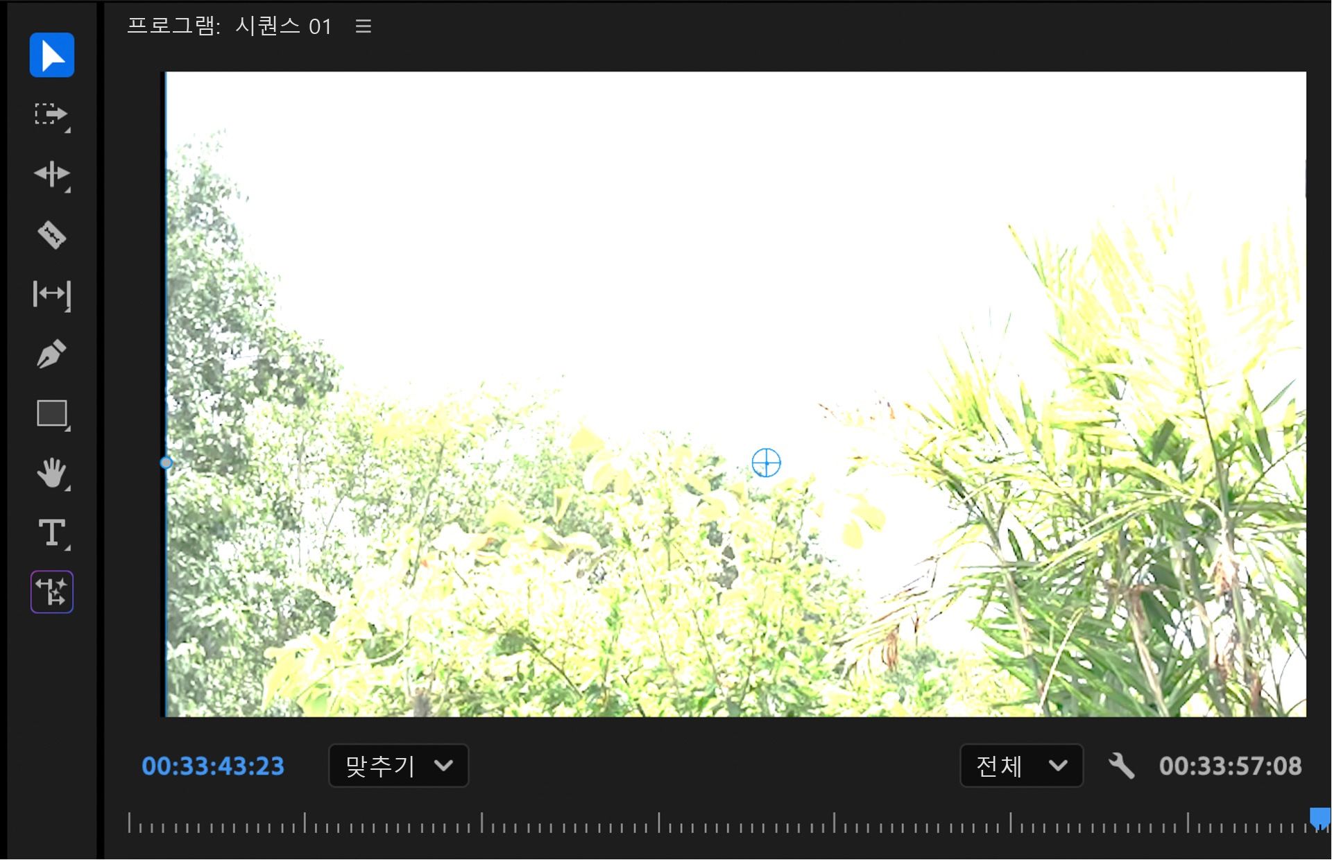 표준 시퀀스에서 프로그램 모니터의 HDR 푸티지가 과다 노출된 것처럼 보입니다.