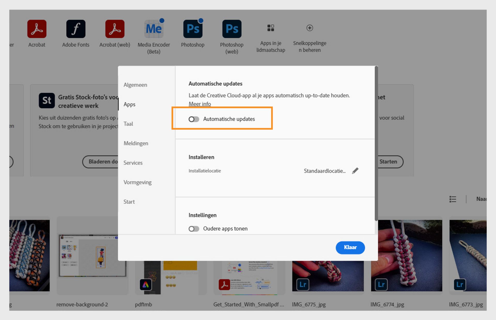 Het tabblad Apps in het venster Voorkeuren biedt de optie om Automatisch bijwerken in te schakelen voor alle apps. Eenmaal ingeschakeld kunt u het voor afzonderlijke apps in- of uitschakelen. 