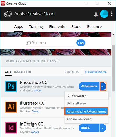 Automatische Aktualisierung verwalten