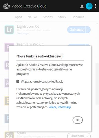 Nowa funkcja auto-aktualizacji