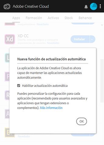 Nueva función de actualización automática