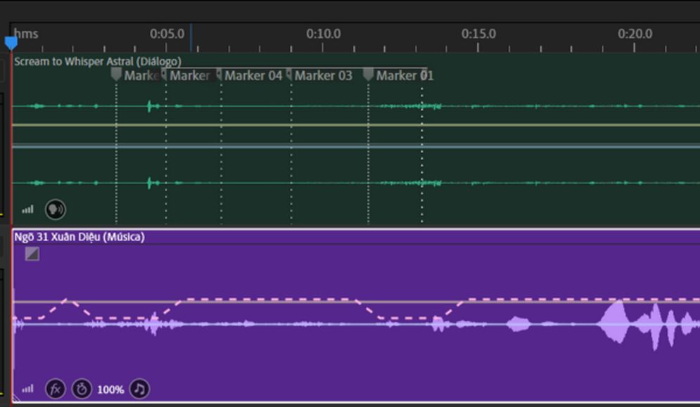 Faixa com volume reduzido automaticamente