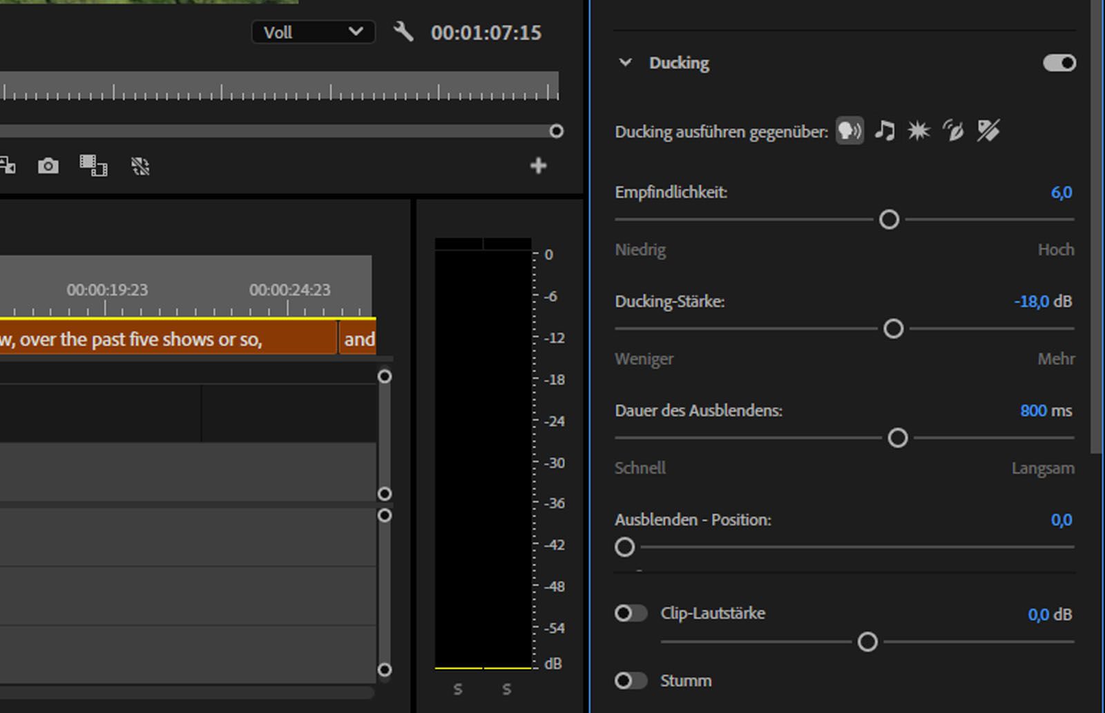 Das Bedienfeld „Essential Sound“ ist geöffnet und die Option „Remix“ ist ausgewählt.