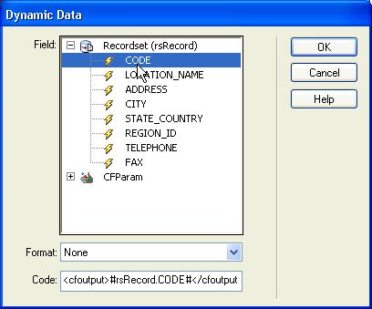 Columna ID de registro seleccionada
