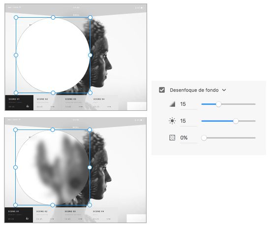 Agregar desenfoque de fondo a una porción de una imagen